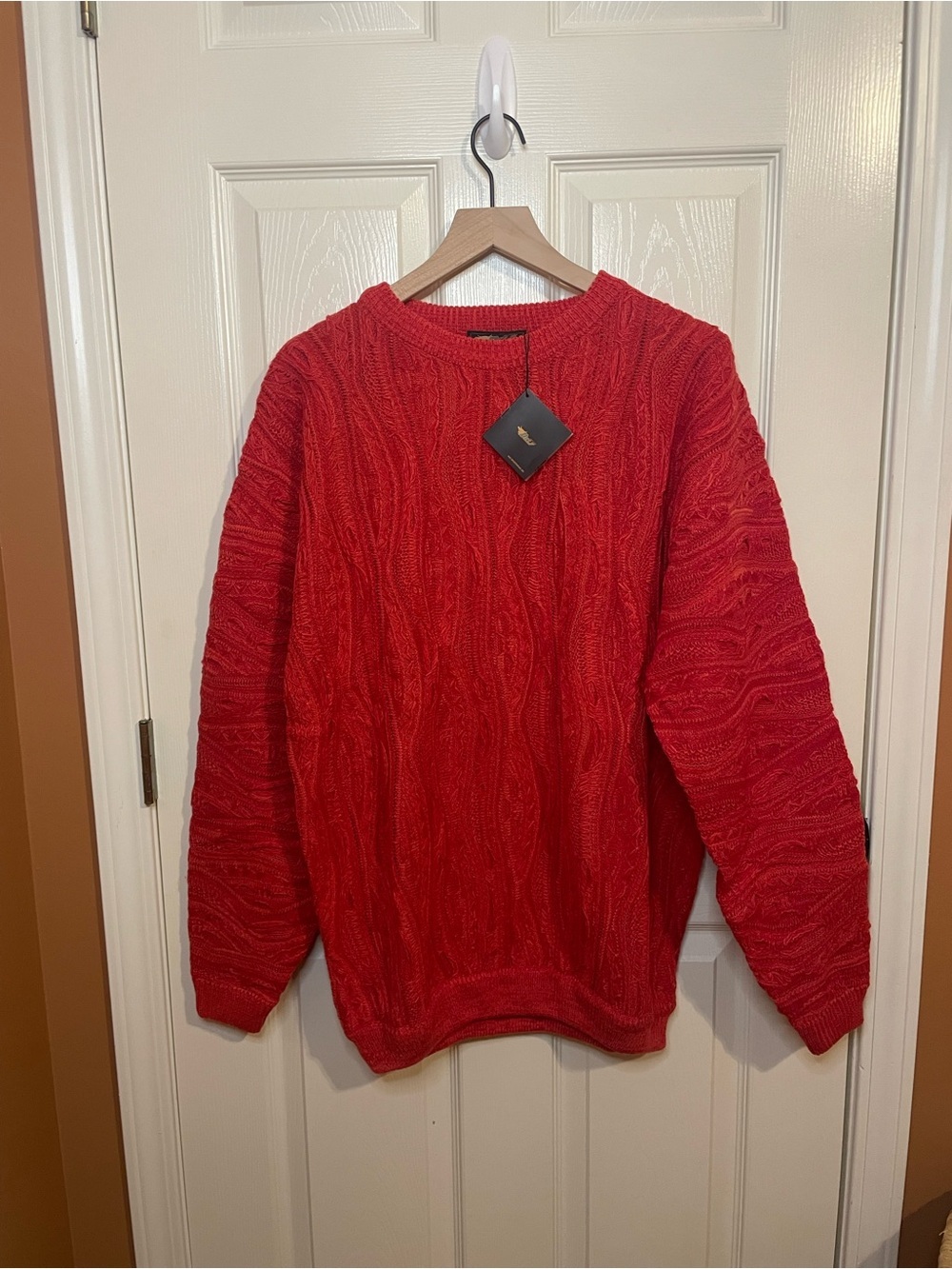 Delf USA COOGI Style Red Knit Crewneck Sweater Size XL
